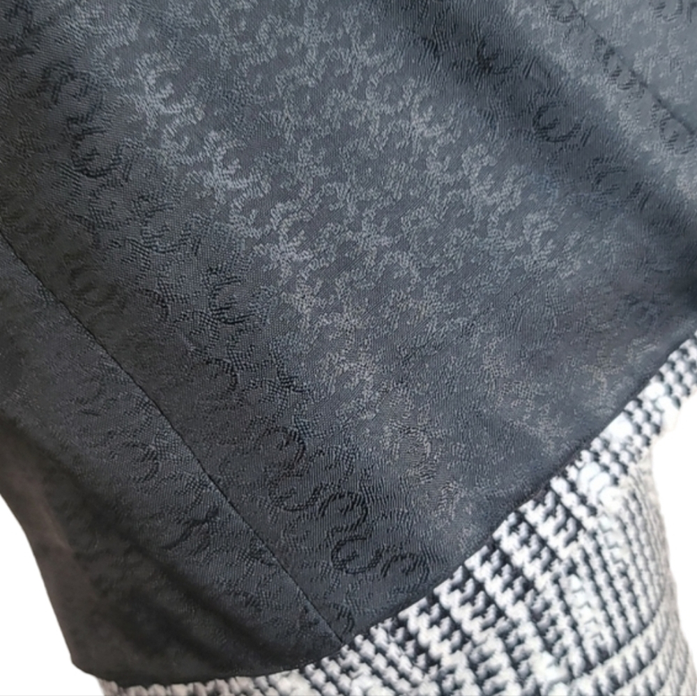 VINTAGE GERMANY Houndstooth Wool Boucle Blazer S Tweed Minimalist Jacket E Luxe - Picture 11 of 16